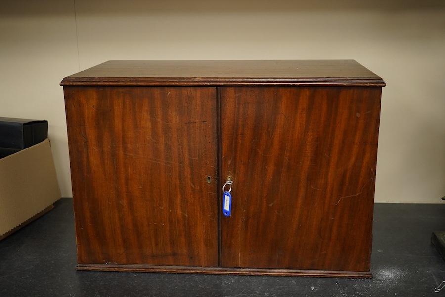 A 19th century mahogany coin collector’s cabinet, 62cm wide